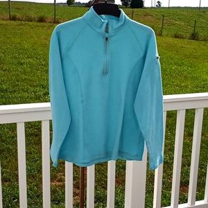 L.L. Bean Lake Blue Quarter Zip Fleece Jacket Size Medium